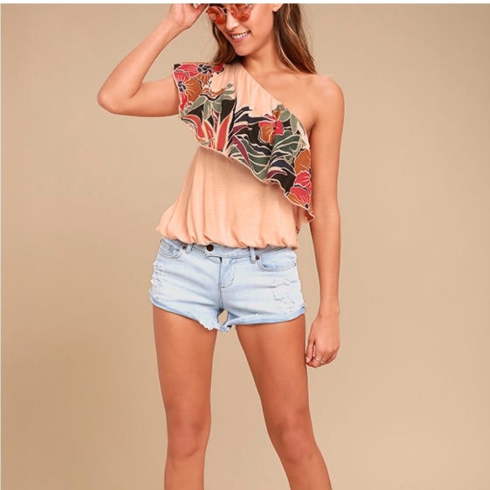Free People Annka Bubble one-shoulder floral print top Medium - Picture 2 of 4